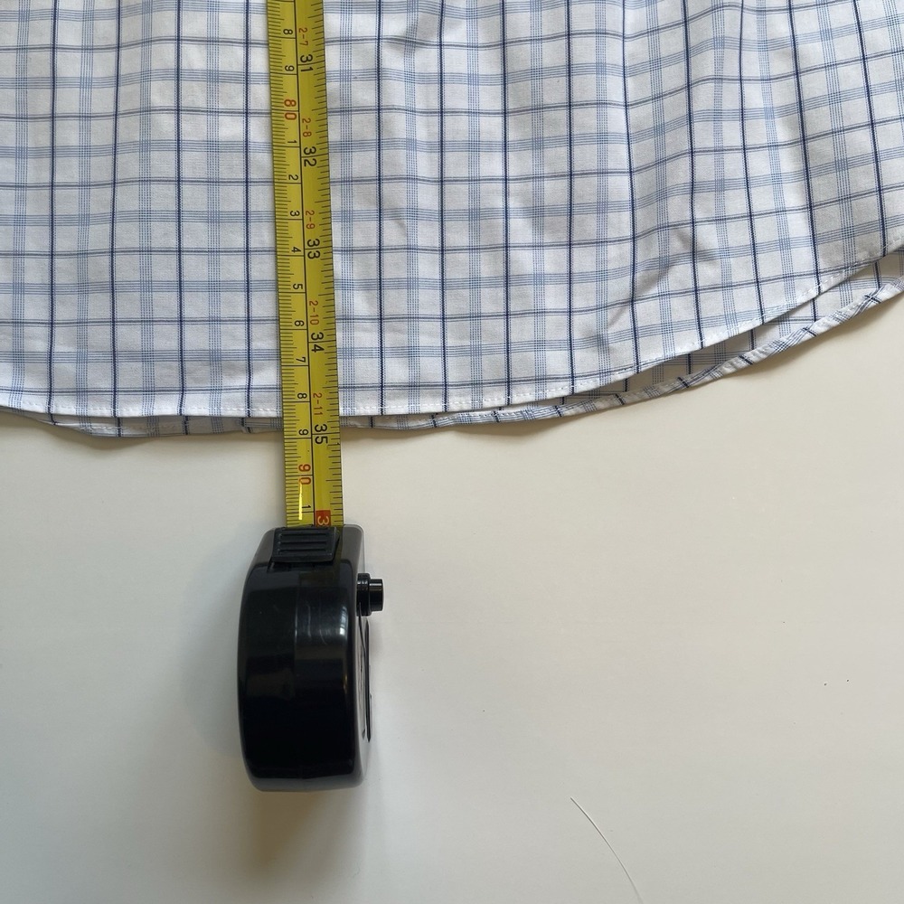 Brooks Brothers Regent Non-Iron Dress Shirt Men 17 34/35 Blue Check 100% Cotton - Picture 5 of 6